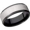 Zirconium 8mm flat band with grooved edges