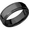 Zirconium 8mm flat band with slightly rounded edges