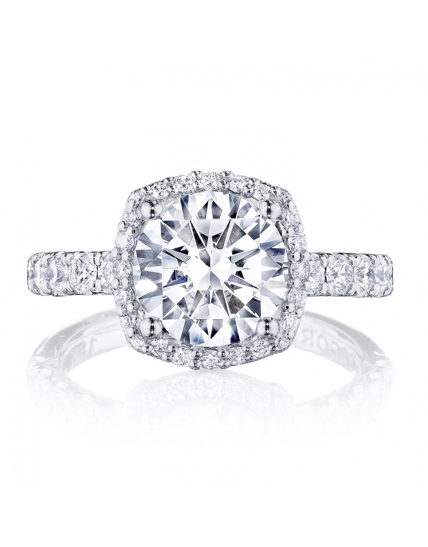 Round with Cushion Bloom Engagement Ring