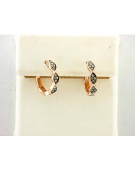 14K R/G EARR 0.23 DIA