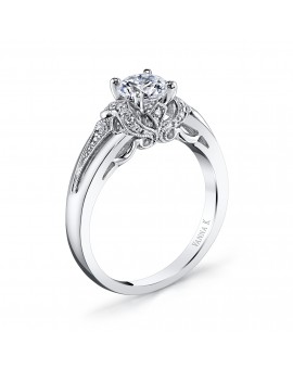 Vintage Inspired Diamond Pave Set Solea Ring Style 18R72DCZ