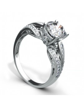 Vintage Inspired Diamond Pave Set Solea Ring Style 18R923DCZ