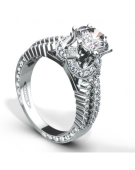 Hand Engraved Perfect Profile Diamond Ring Style 18RGL00270DCZ
