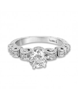 Hand Engraved Perfect Profile Diamond Ring Style 18RGL00454DCZ