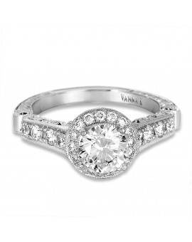 Hand Engraved Perfect Profile Diamond Ring Style 18RGL00460DCZ