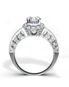 Vintage Inspired Diamond Pave Set Solea Ring Style 18RGL00638DCZ