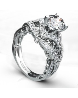 Vintage Inspired Diamond Pave Set Solea Ring Style 18RGL00723DCZ