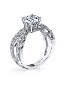 Vintage Inspired Diamond Pave Set Solea Ring Style 18RGL177DCZ