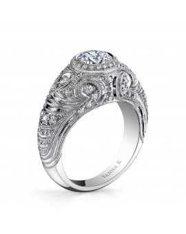 Hand Engraved Perfect Profile Diamond Ring Style 18RGL756DCZ