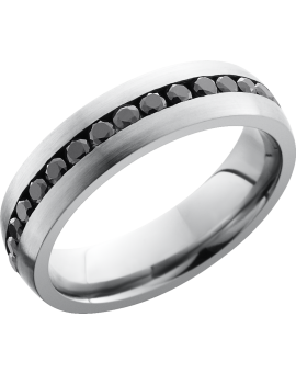 Cobalt chrome 6mm domed band with Channel-set black diamonds
