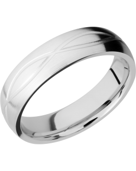 Cobalt chrome 6mm domed band with laser-carved infinity pattern