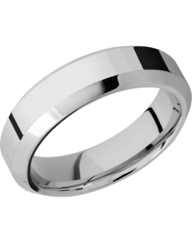 Cobalt chrome 6mm Domed Band with Rounded Edges, Milgrain, and 1mm 14KR