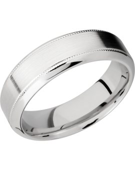 Cobalt chrome 7mm beveled band with reverse milgrain detail