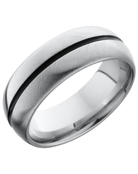 Cobalt chrome 8mm domed band with a 1mm groove down the center of the band
