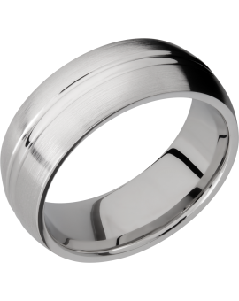 Cobalt chrome 8mm domed band with a  domed center