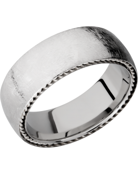 Cobalt chrome 8mm domed band with sterling silver sidebraid