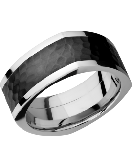 Cobalt chrome 9mm flat square band with an inlay of Zirconium