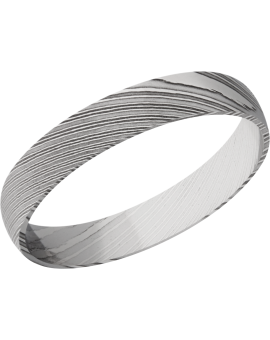 Handmade 4mm Damascus steel domed band