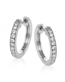 Hoop Earring in 18k Gold with Diamonds