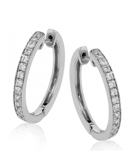 Hoop Earring in 18k Gold with Diamonds