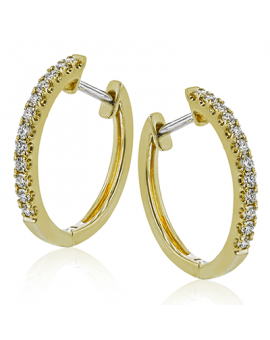 Hoop Earring in 18k Gold with Diamonds