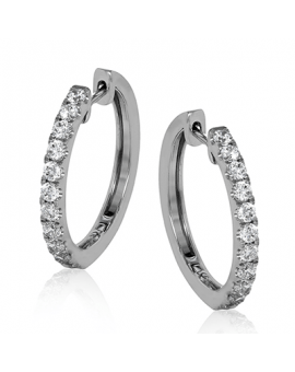 Hoop Earring in 18k Gold with Diamonds