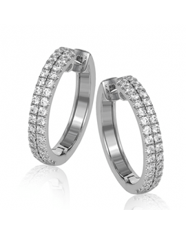 Hoop Earring in 18k Gold with Diamonds