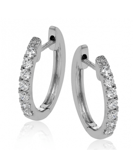 Hoop Earring in 18k Gold with Diamonds