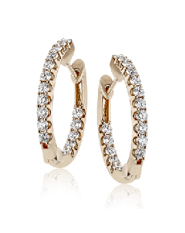 Hoop Earring in 18k Gold with Diamonds
