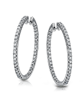Hoop Earring in 18k Gold with Diamonds