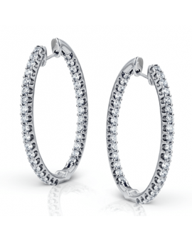 Hoop Earring in 18k Gold with Diamonds