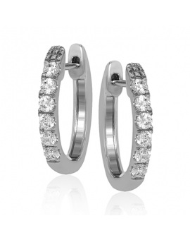 Hoop Earring in 18k Gold with Diamonds