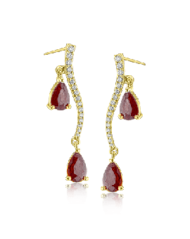 Color Earring in 18k Gold with Diamonds