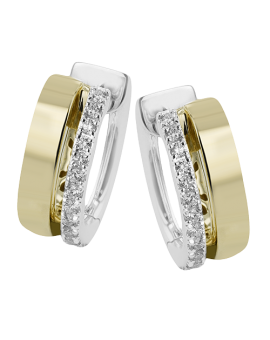 Hoop Earring in 18k Gold with Diamonds