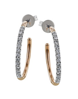 Hoop Earring in 18k Gold with Diamonds