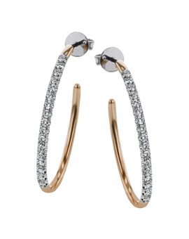Hoop Earring in 18k Gold with Diamonds
