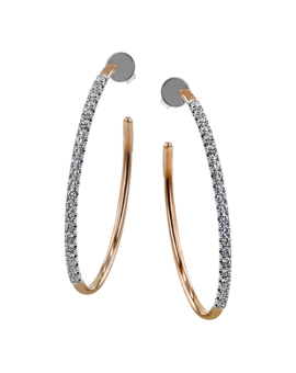 Hoop Earring in 18k Gold with Diamonds