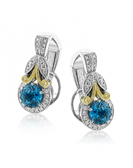 Color Earring in 18k Gold with Diamonds