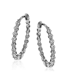 Hoop Earring in 18k Gold with Diamonds