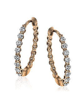 Hoop Earring in 18k Gold with Diamonds