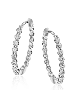 Hoop Earring in 18k Gold with Diamonds