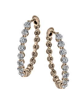 Hoop Earring in 18k Gold with Diamonds
