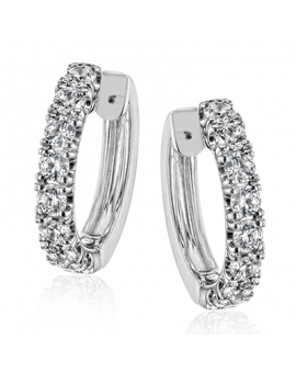 Hoop Earring in 18k Gold with Diamonds