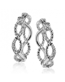 Hoop Earring in 18k Gold with Diamonds