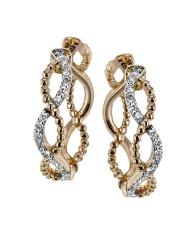 Hoop Earring in 18k Gold with Diamonds