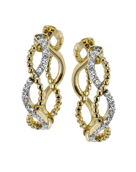 Hoop Earring in 18k Gold with Diamonds