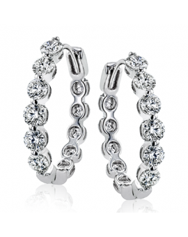 Hoop Earring in 18k Gold with Diamonds