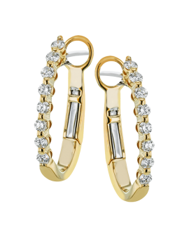 Hoop Earring in 18k Gold with Diamonds