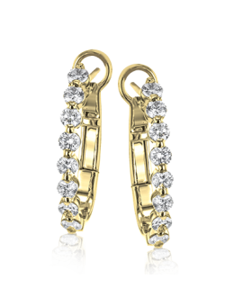Hoop Earring in 18k Gold with Diamonds