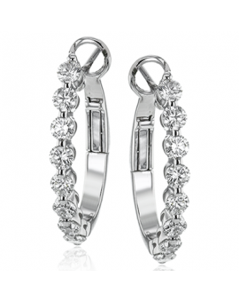 Hoop Earring in 18k Gold with Diamonds